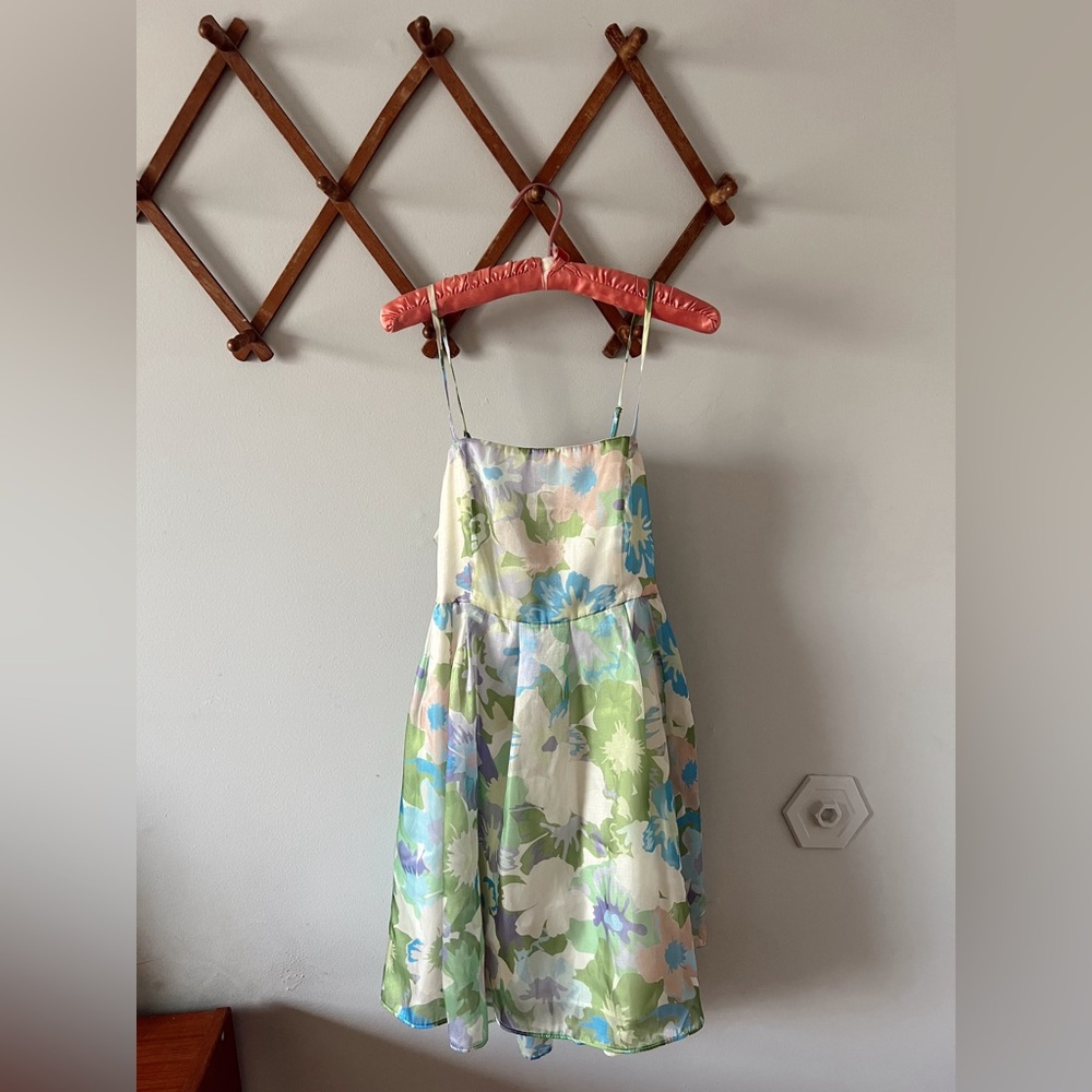 Lizard Thicket brand blue and green floral dress